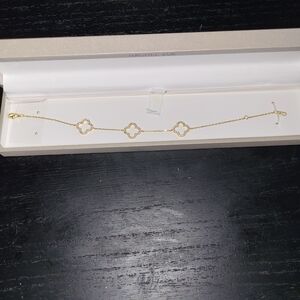 Rachel Zoe Gold Clover Chain Bracelet